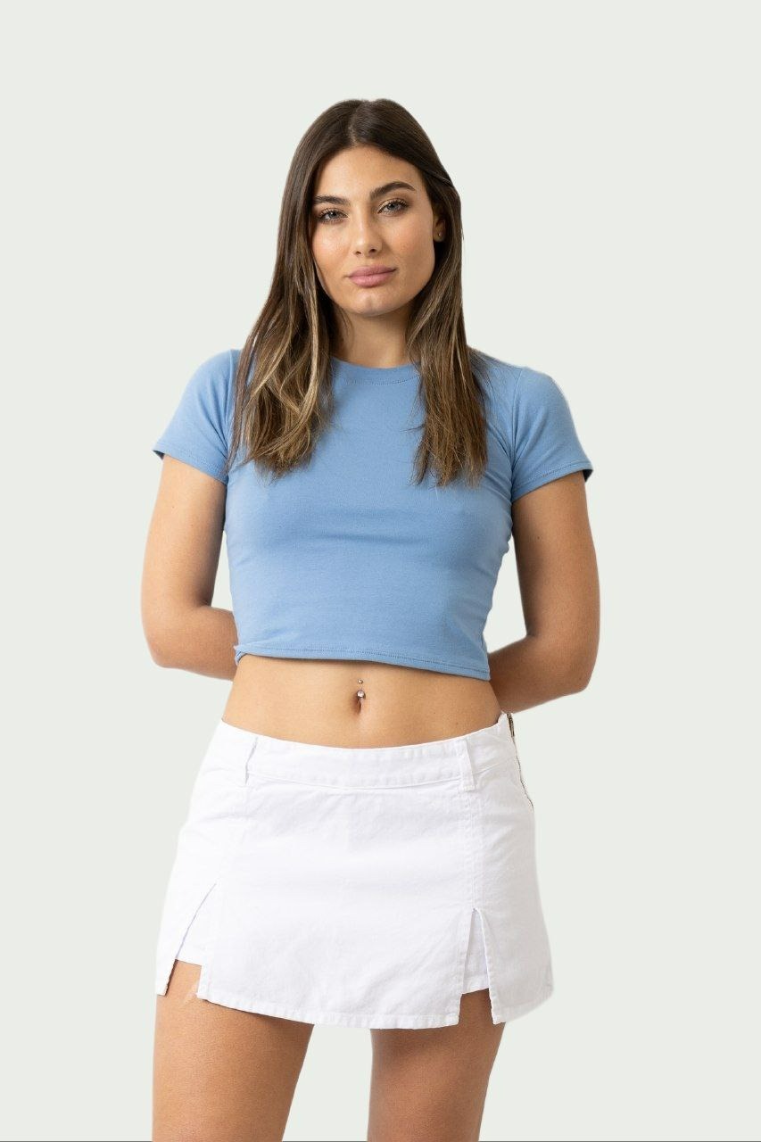 M-45 | MINI SHORT DOÑA LUPE WHITE RIGIDO TIRO MEDIO TALLES DEL 36 AL 44 ANDAR