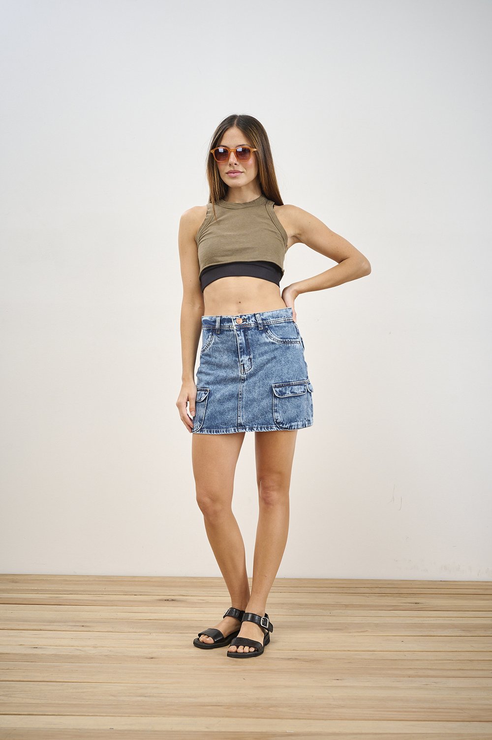 ART. P-28 | POLLERA CARGO AZUL RIGIDO TALLES DEL 36 AL 46 CENITHO