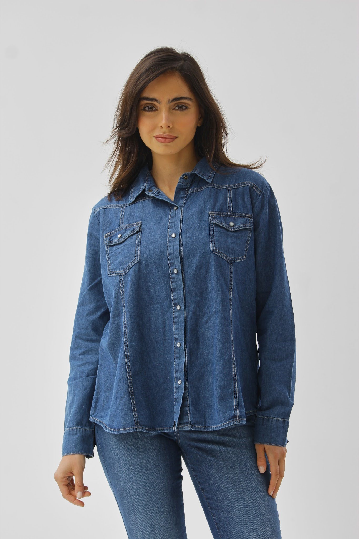 CAMISA JEAN RIGIDA MEDUSA TALLES DEL S AL XXXXL TORINE