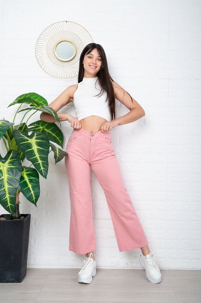 ART 350-6RMA Wide Leg Gabardina Rosa Malba Rigida  Principessa 36-46