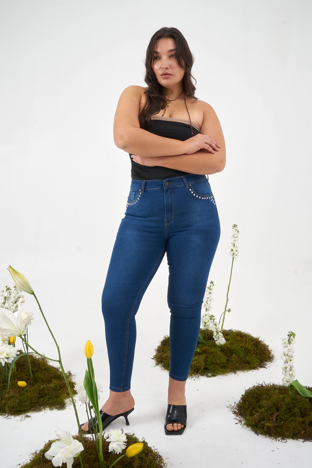 2146 | CHUPIN AZUL LOCALIZADO CON TACHAS ELASTIZADO TALLES 48 AL 56 GORSI