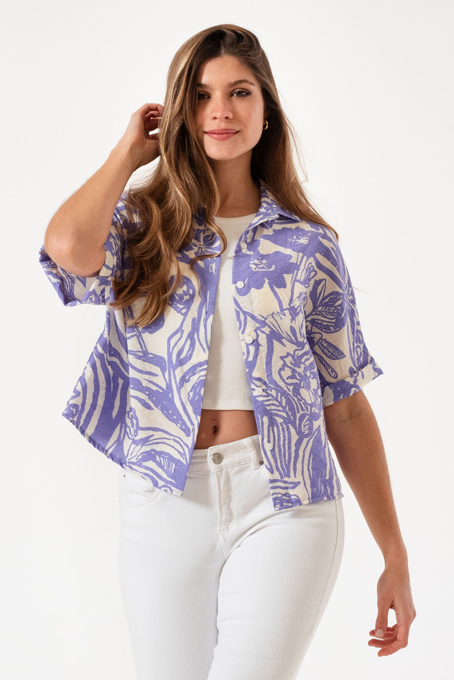 CAMISA SUPER TROPIC SEDA ARRUGADA  TALLES DEL M AL XXL