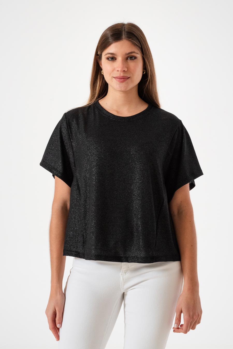 2808 REMERA JERSEY FOIL LOOSE CON FRUNCES  TALLES DEL M AL XXL