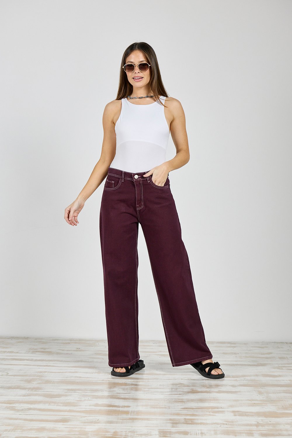 390 | WIDE LEG CLASICO BORDO RIGIDO TALLES 36 AL 46 CENITHO