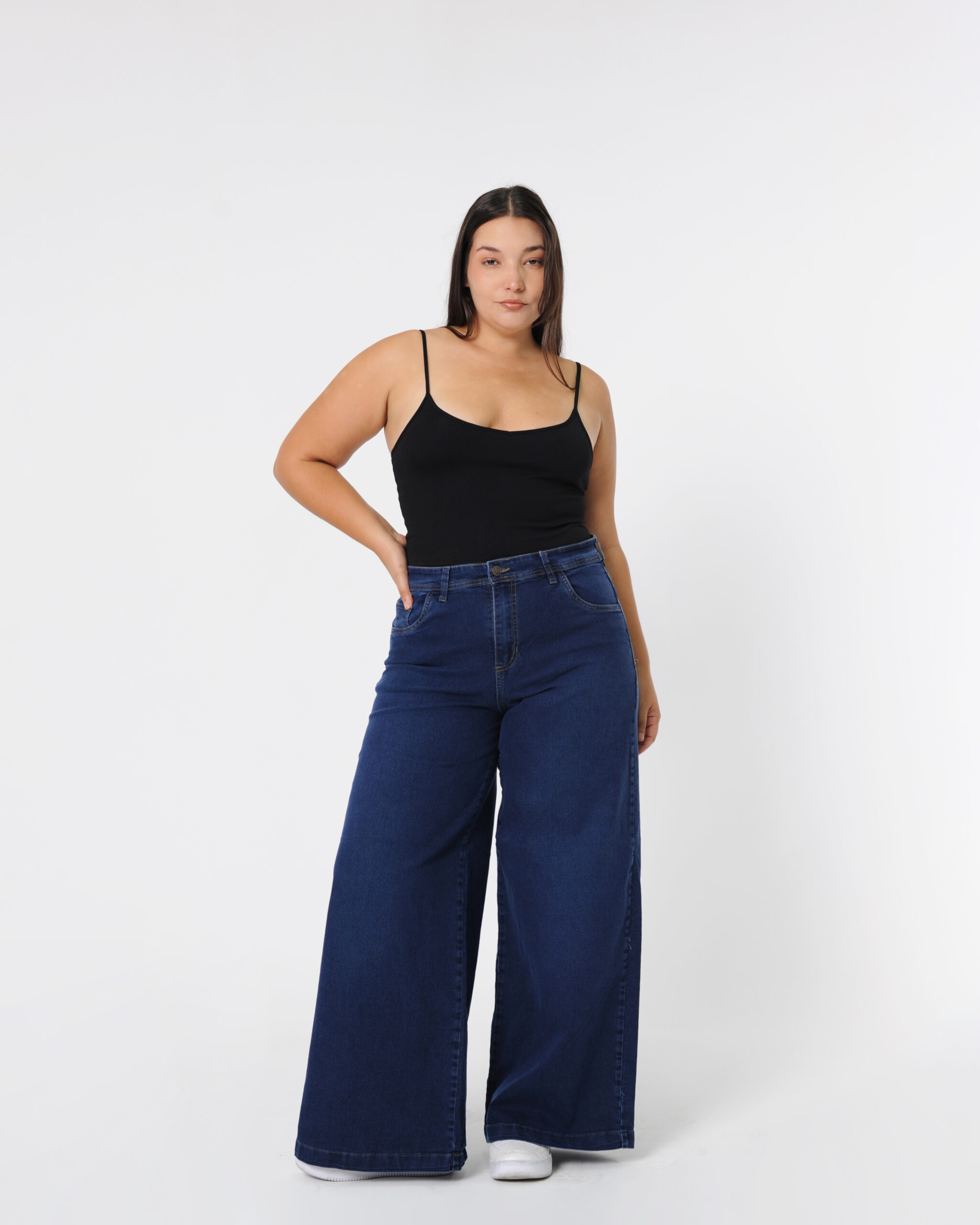MONACO- WIDE LEG ELASTIZADO AZUL OSCURO DE JEAN 36 a 60 SONNE