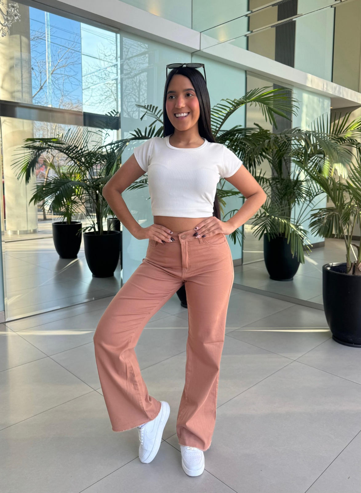 MADISON CORAL | WIDE LEG DESFLECADO ELASTIZADO TIRO ALTO TALLES 36 AL 56 ANA CLARA