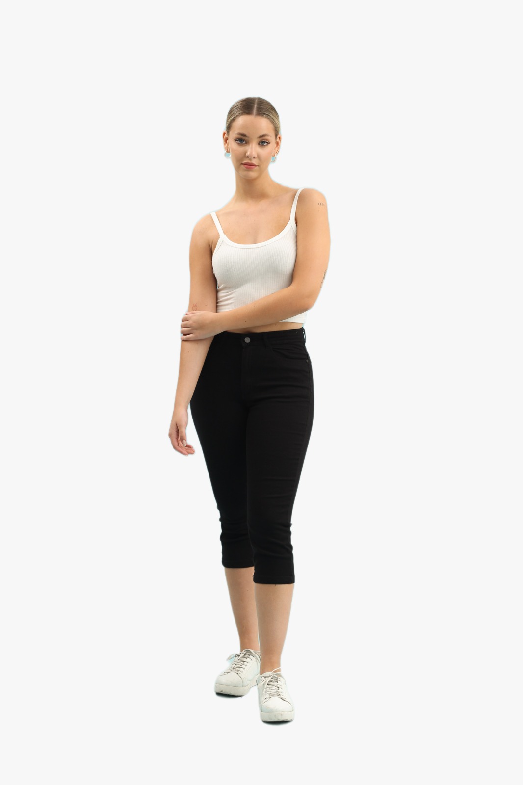 BRENDA NEGRO- CAPRI DE GABARDINA NEGRO ELASTIZADO TORINE 48-60