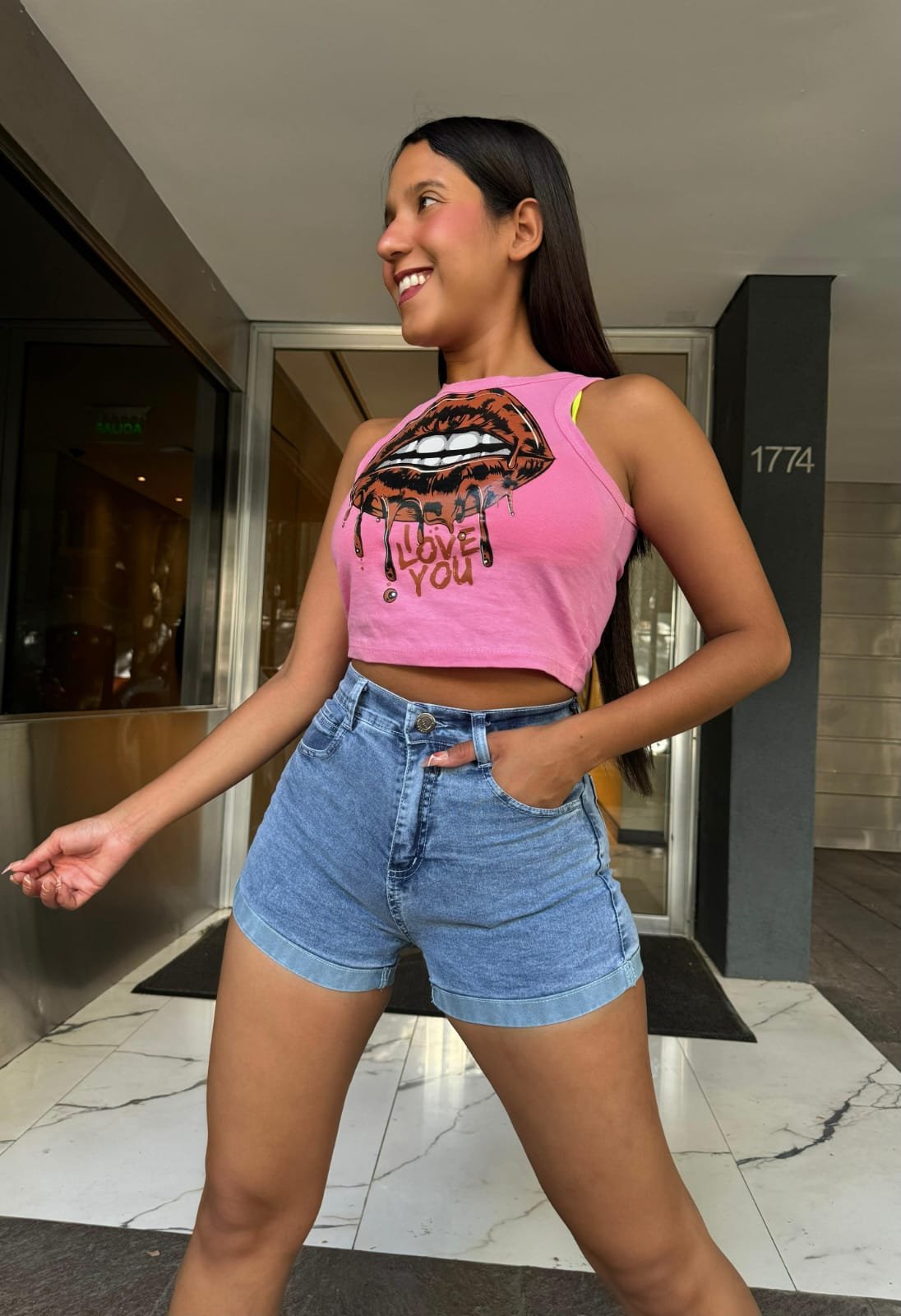 DIAMANTE  | SHORT ELASTIZADO NEVADO TIRO ALTO TALLES 36 AL 60 ANA CLARA