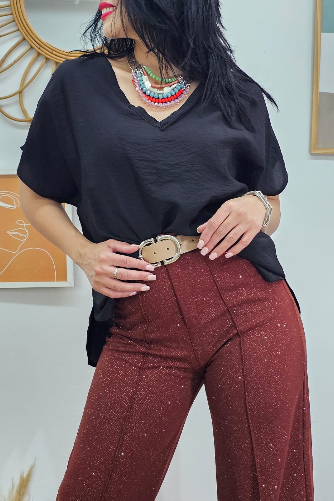 682 | BLUSA MANGA CHINA CON PINZAS ATRAS TALLES M AL L