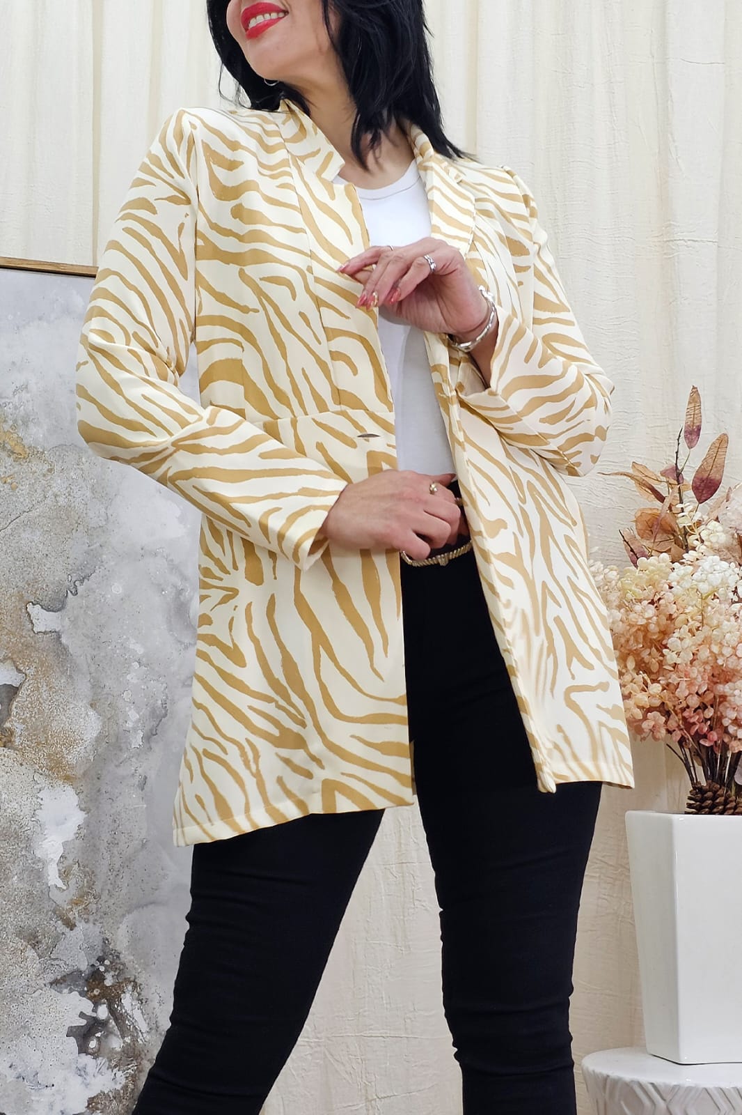 761 | BLAZER SASTRERO ESTAMPADO CUELLO V TALLE M AL XL