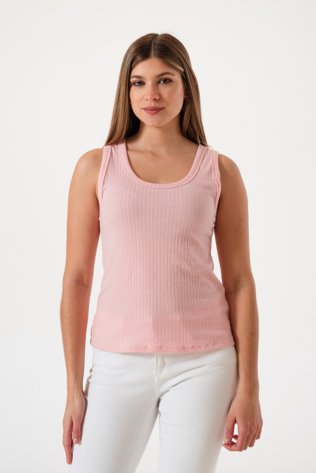 2835- MUSCULOSA TEJIDA DE PUNTO CON SPANDEX VARIOS COLORES M-XXL
