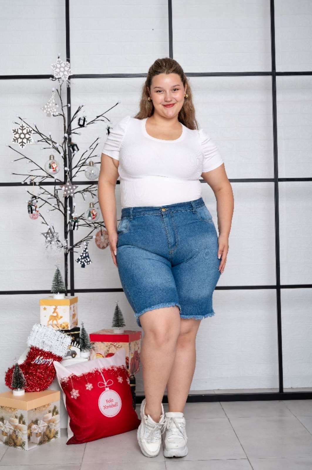 ART. 541 BERMUDA MOM AZUL STONE LOCALIZADO DESFLECADO PLUS SIZE TALLES 48 AL 56 PRINCIPESSA