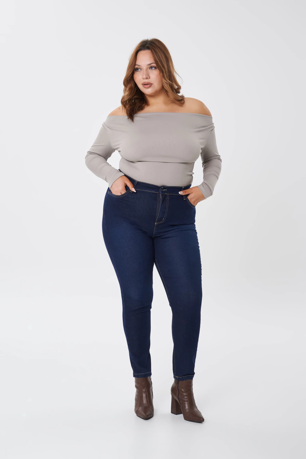 CURVE SKINNY AZUL PLUS SIZE ELASTIZADO CURVY TALLES 48 AL 56 STRIVEN
