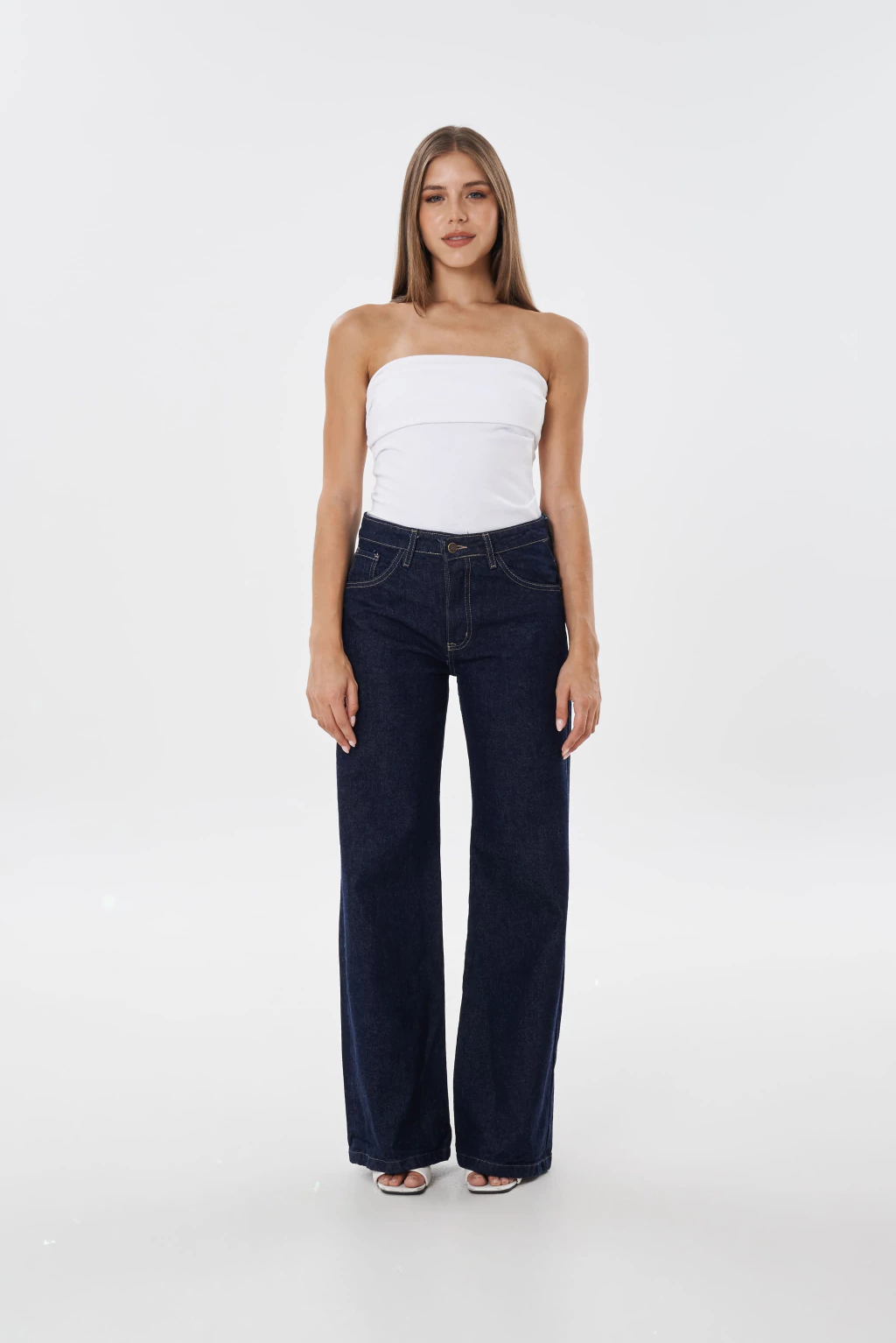 ANDINO WIDE LEG AZUL OSCURO RIGIDO TIRO ALTO CLASICO  TALLES 38 AL 46 STRIVEN