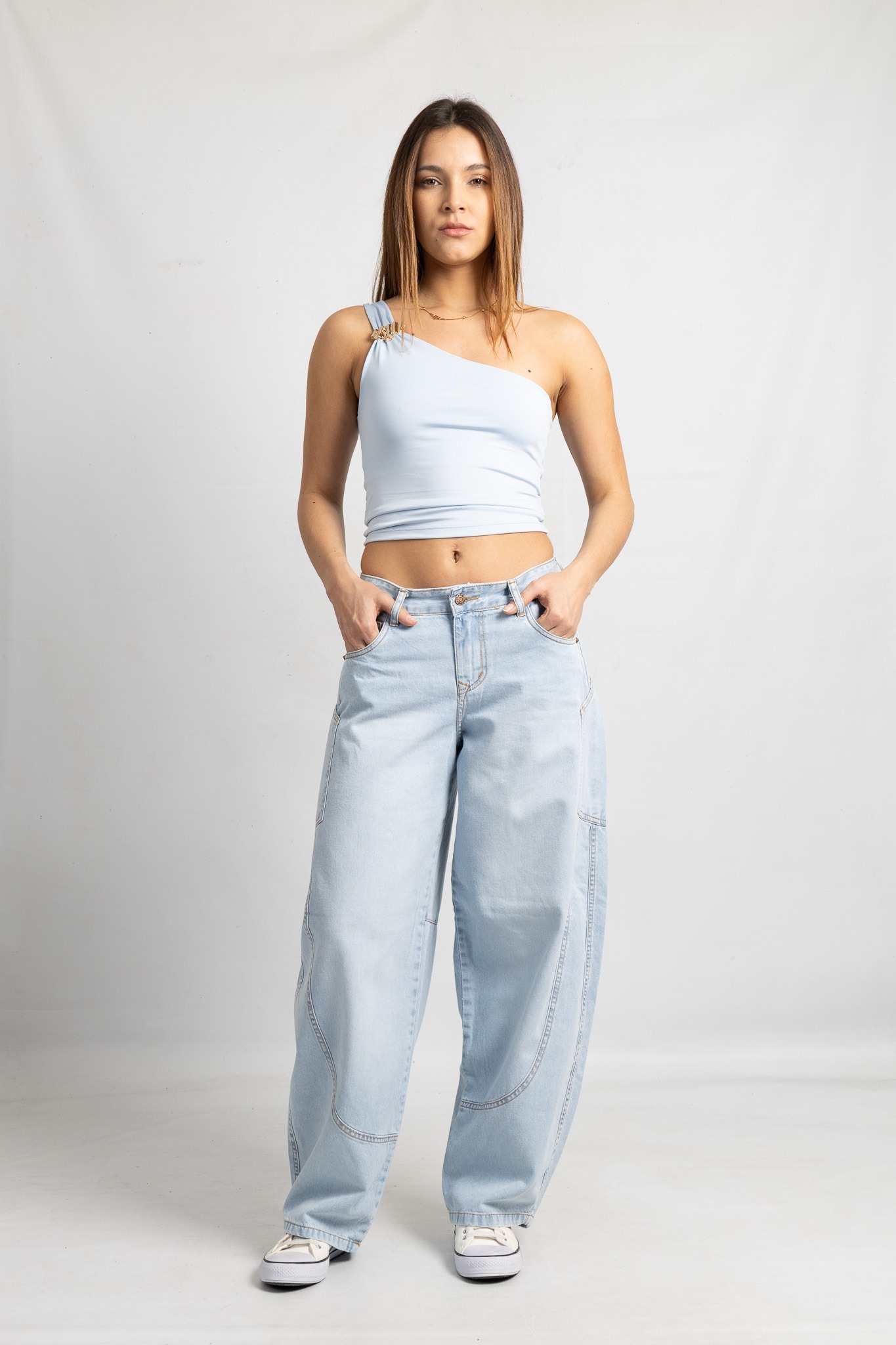 Art. 846 | Baggy Nevado Bolsillo H/M Asimetrico tiro alto talles 34 al 42 andar