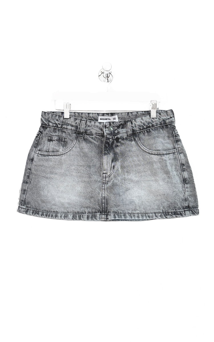 0408 SKORT GRIS RÍGIDO TIRO BAJO 36-46 INQUIETA