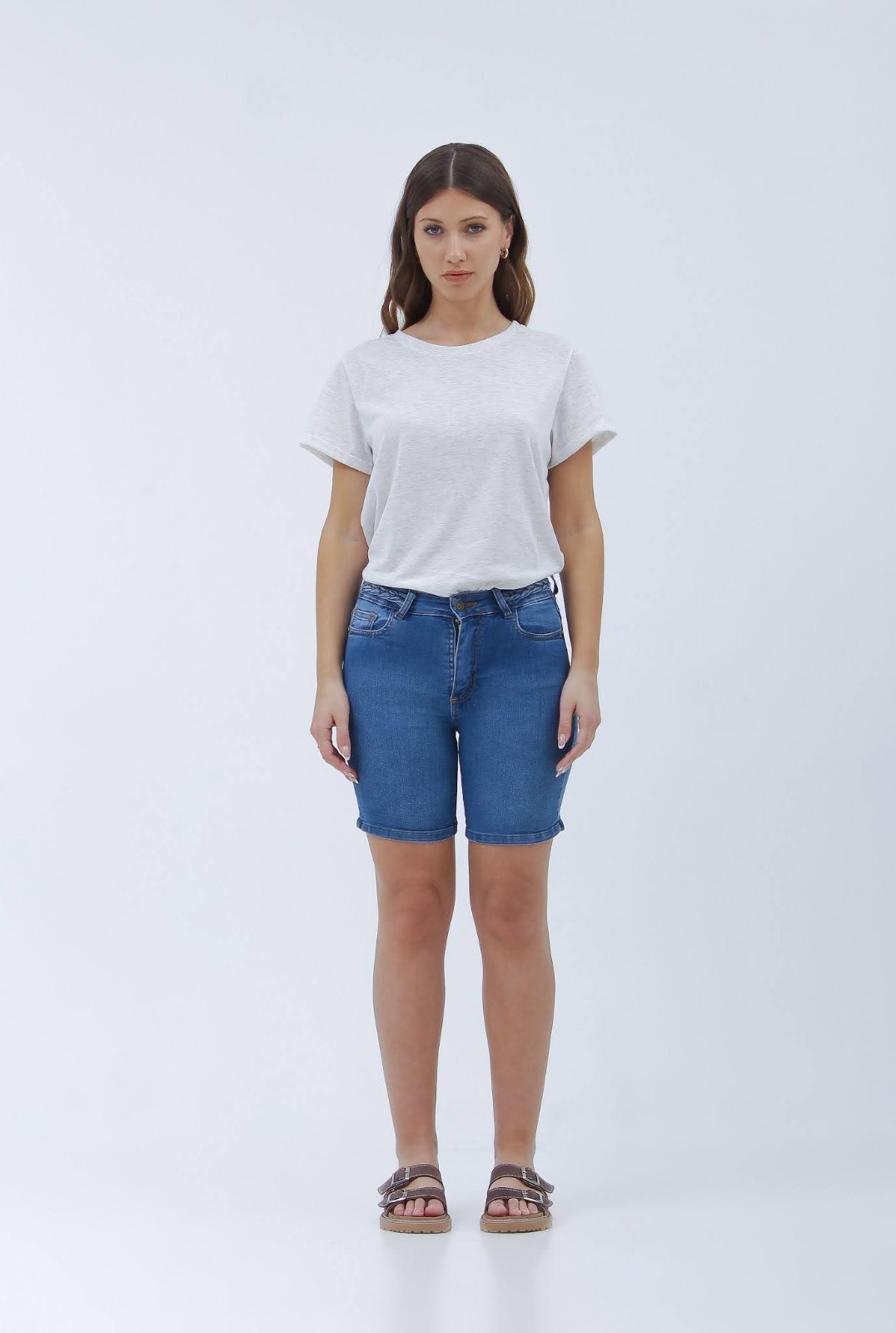 ALELI- SHORT DE JEAN AZUL CON TRENSA EN CINTURA TORINE 38-46