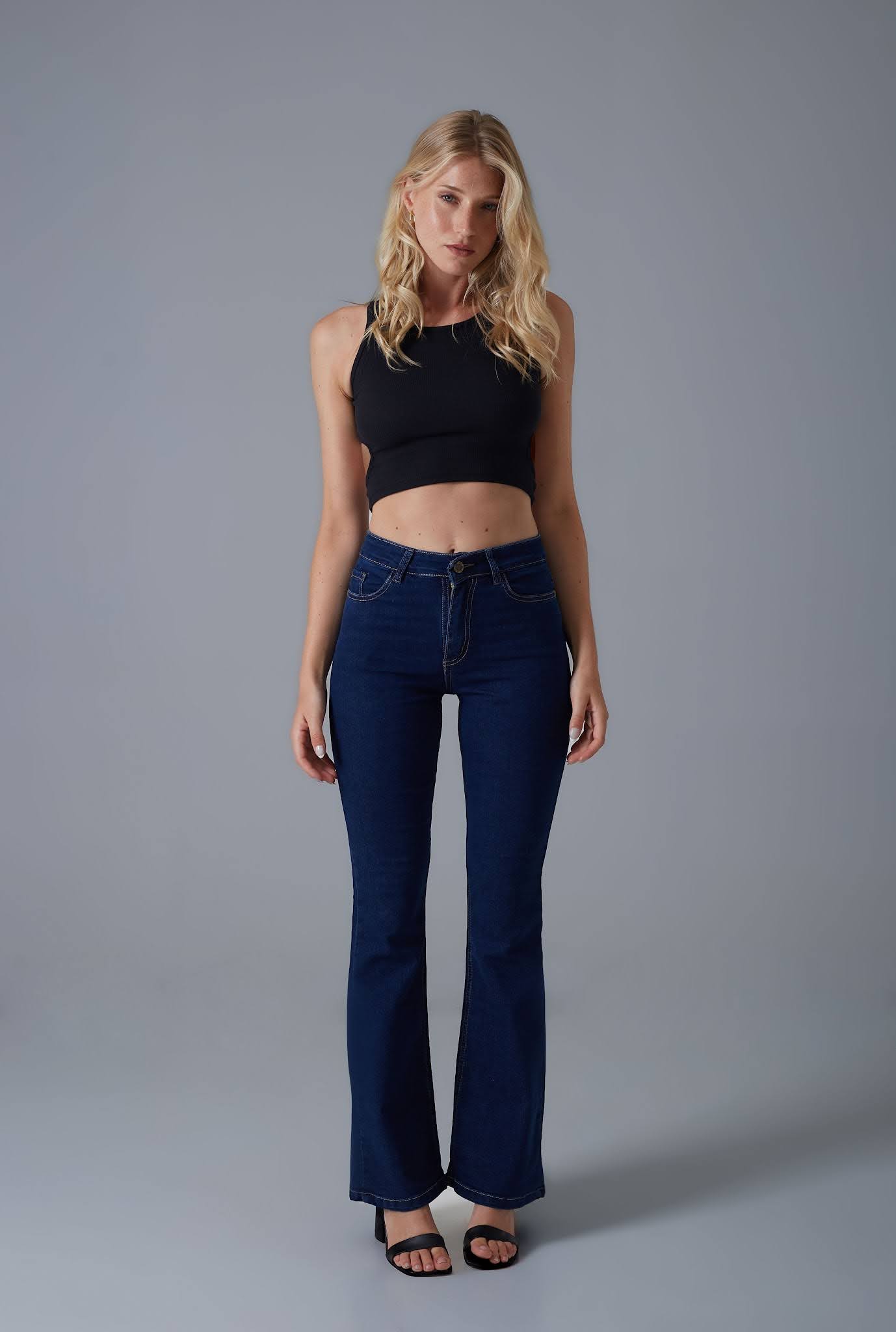 MERVE Pantalón jean azul oxford elastizado Talles 40 al 54 Torine