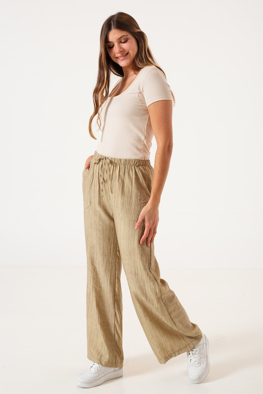 2769 PANTALON VINTAGE CON BOLSILLOS DE CEY PLISADO VARIOS COLORES TALLES M AL XXL