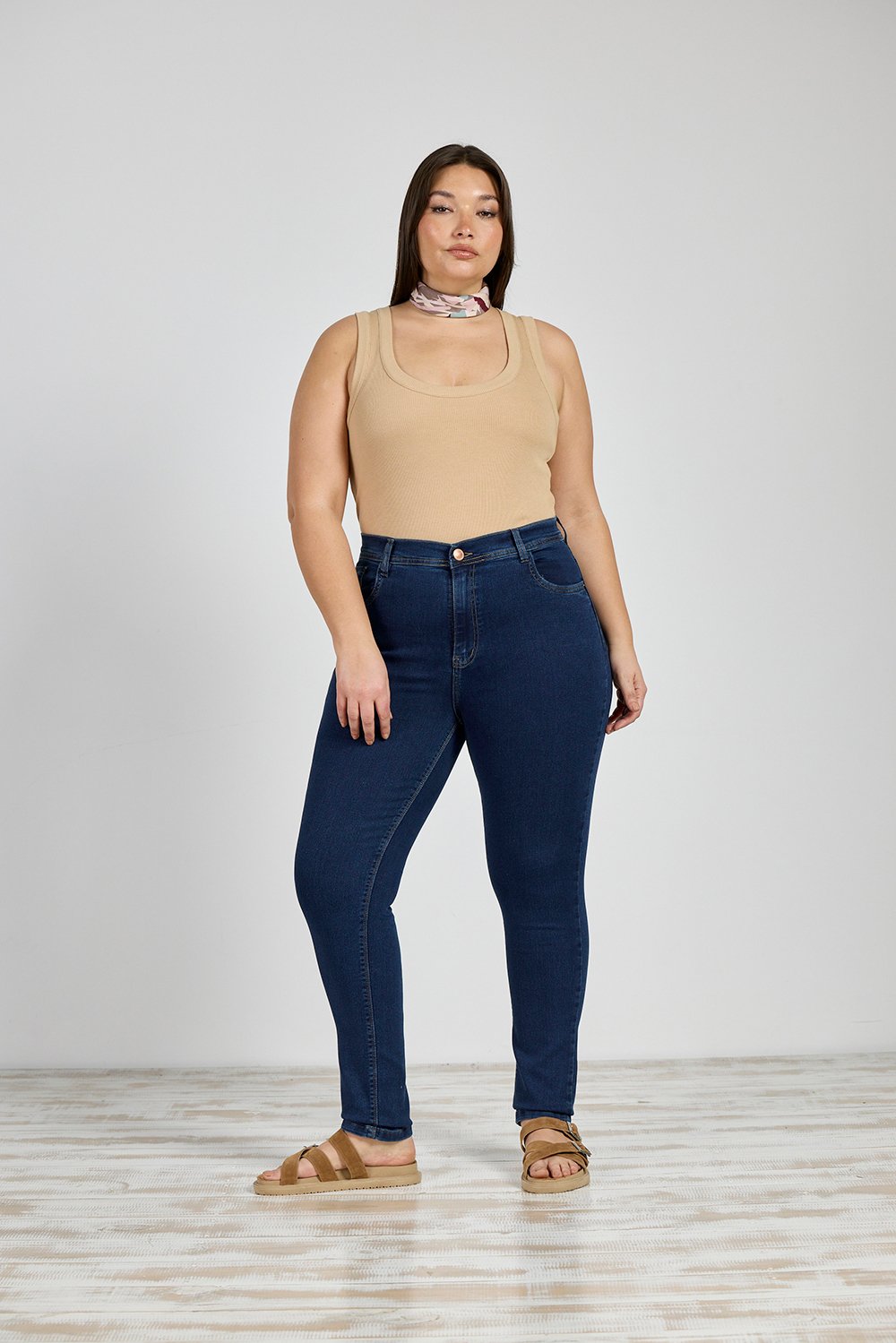 ART. 706 | CHUPIN AZUL HILO CAMEL PLUS SIZE TALLES 46 AL 54 CENTHO