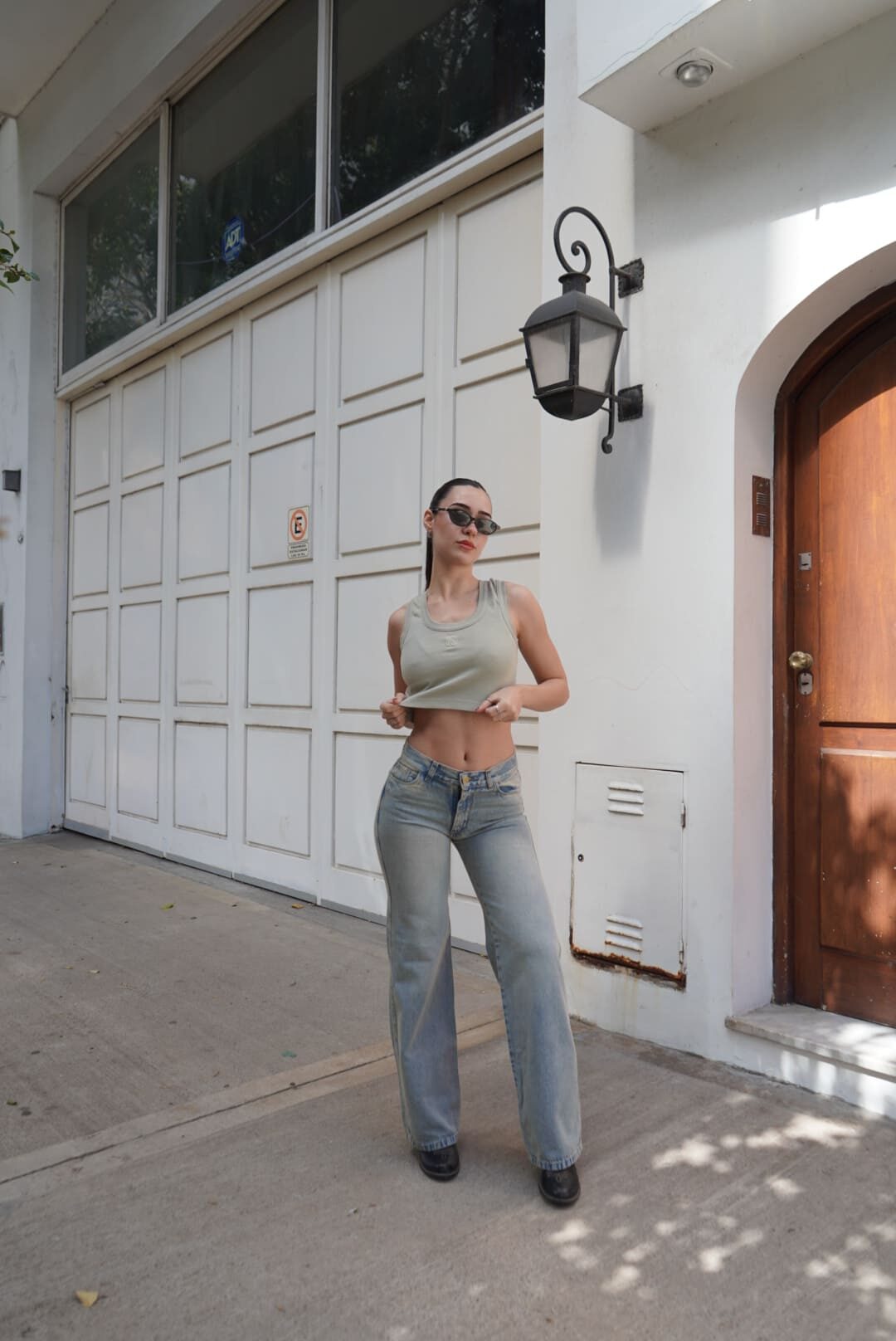 HANNA | WIDE LEG RIGIDO CELESTE OXIDO TIRO BAJO TALLES 34 AL 46 H-REINA