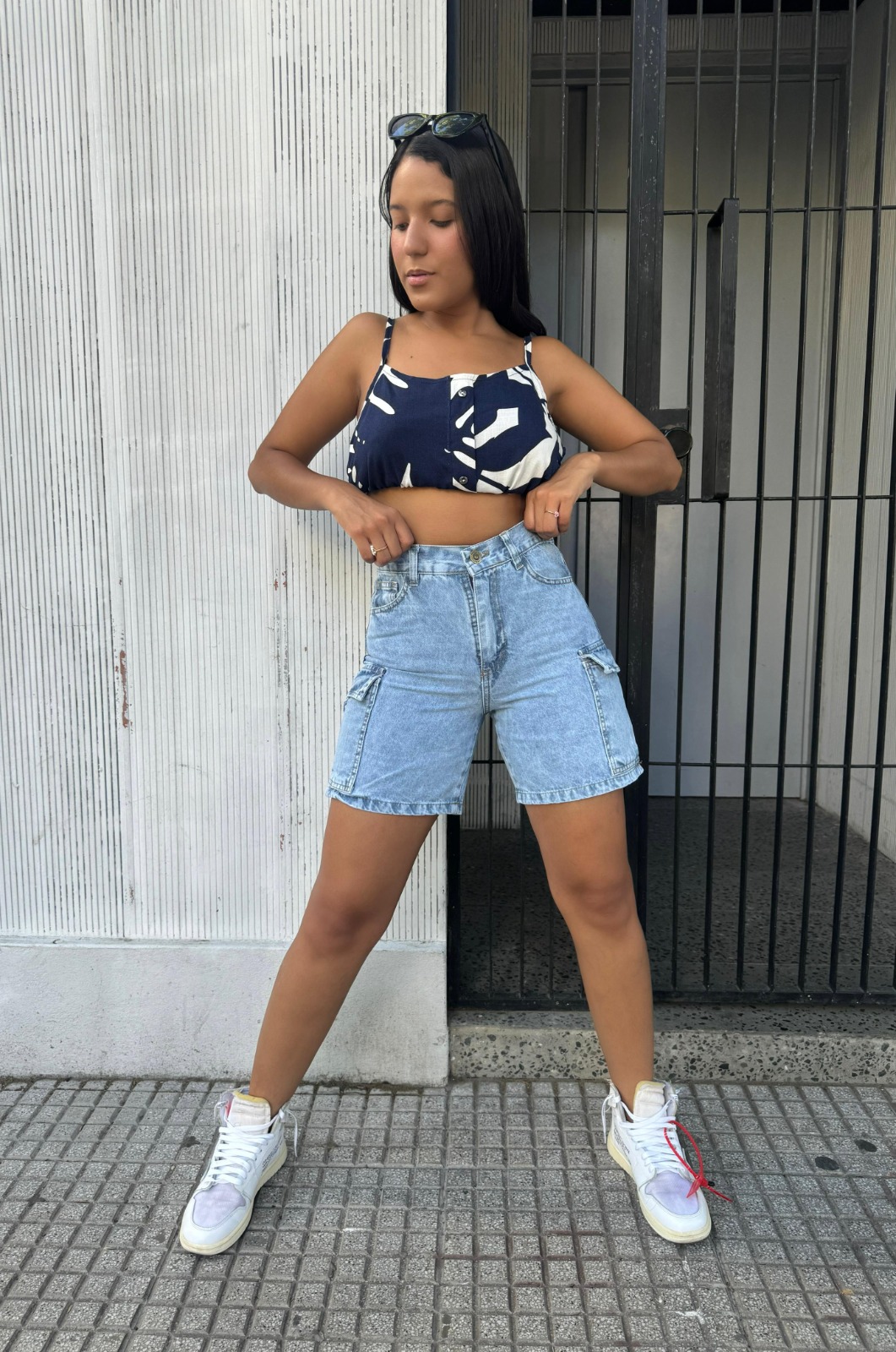 BUENOS AIRES  I  BERMUDA CARGO CELESTE TIRO ALTO TALLES 36 AL 44 ANA CLARA