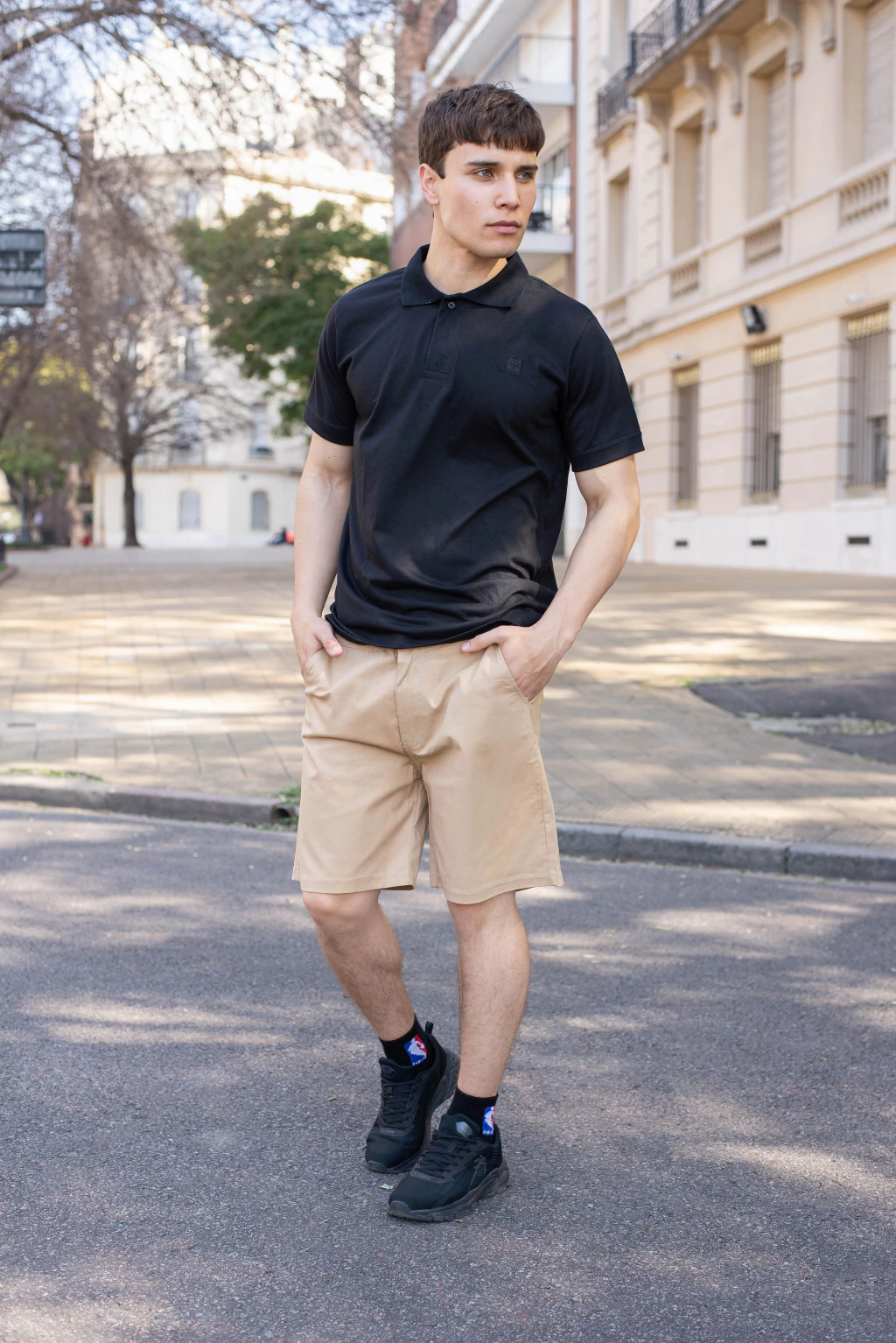 BEIGE CLARO / BERMUDA CORTE CHINO RECTO DE GABARDINA TALLES 38 AL 48 CRUZO