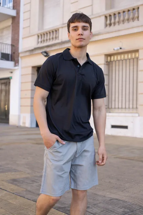 PLATA / BERMUDA DE GABARDINA CORTE CHINO TALLES 38 AL 48 CRUZO