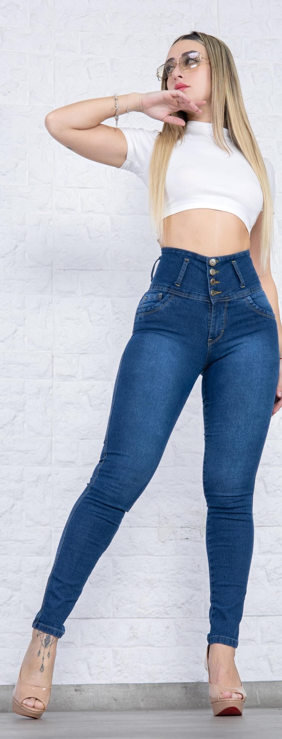 460 | JEAN PUSH UP FAJERO AZUL ELASTIZADO CON 4 BOTONES TALLES 36 AL 50 EXITO JEANS