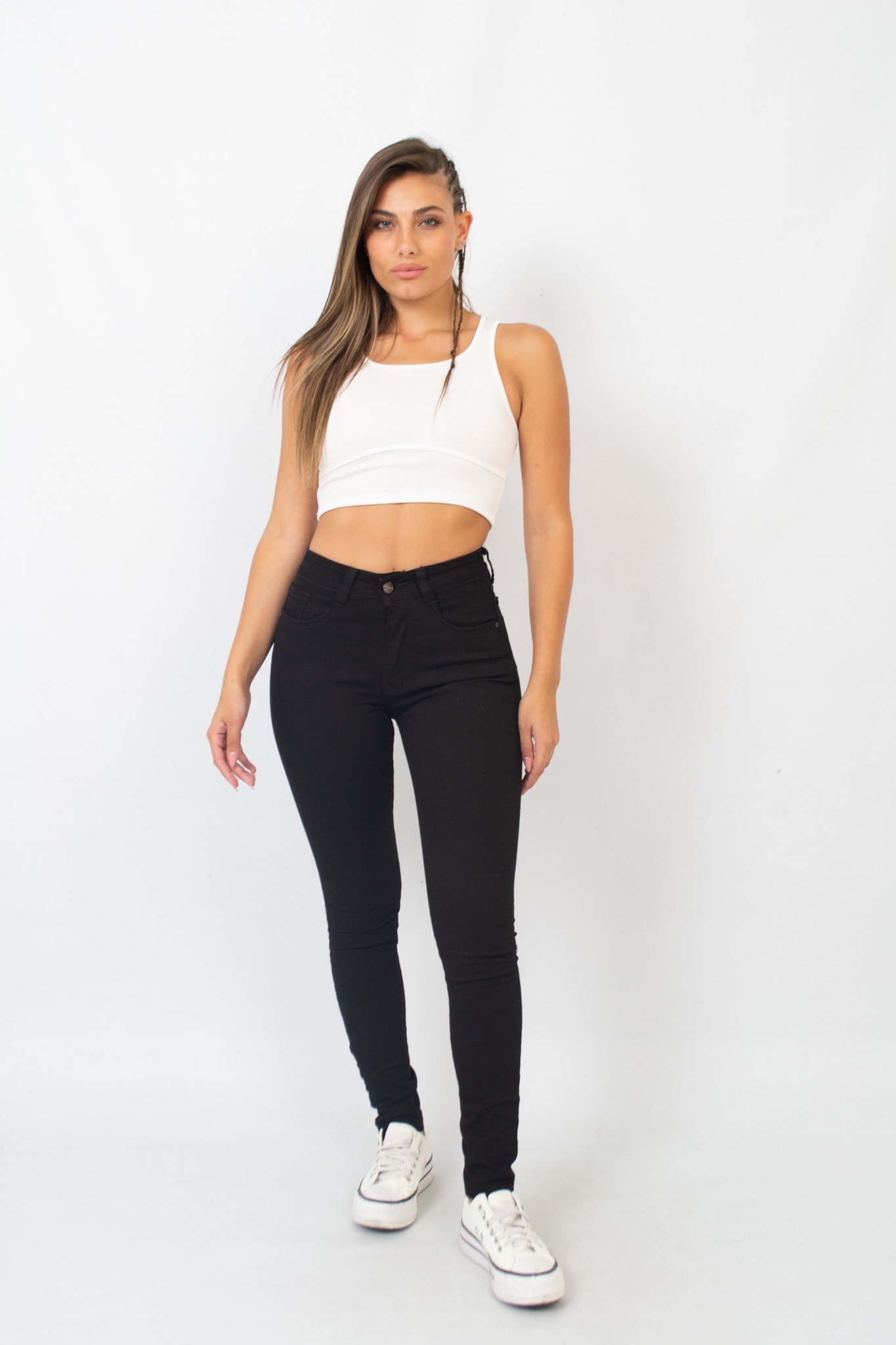 Art. 36 | Skinny Negro Con Ruedo Elastizado Clasico Talles 36 AL 46 Andar