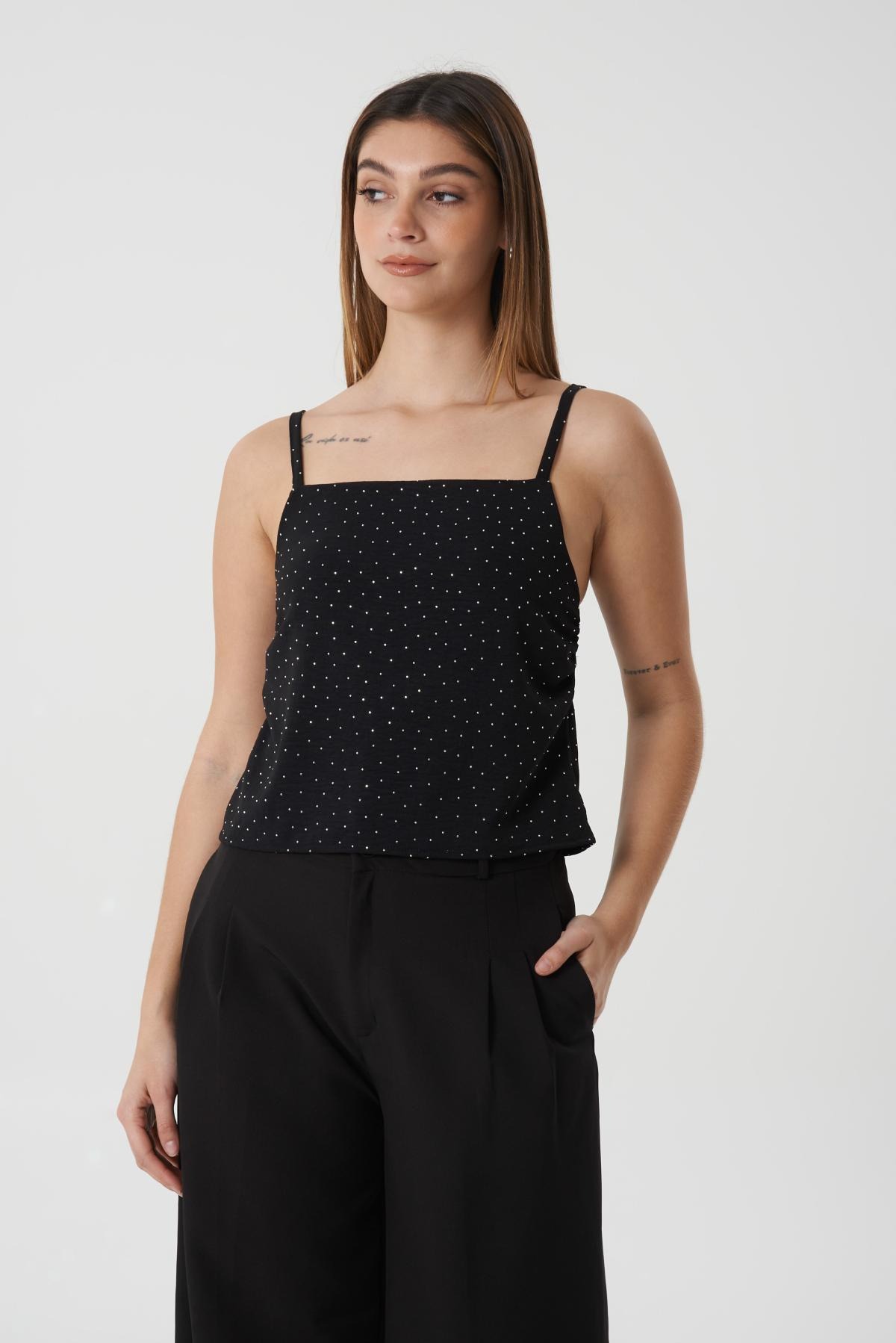 Art.3012 | MUSCULOSA  DE CEY CON TRASS Y TIRAS TALLES S AL L VARIOS COLORES