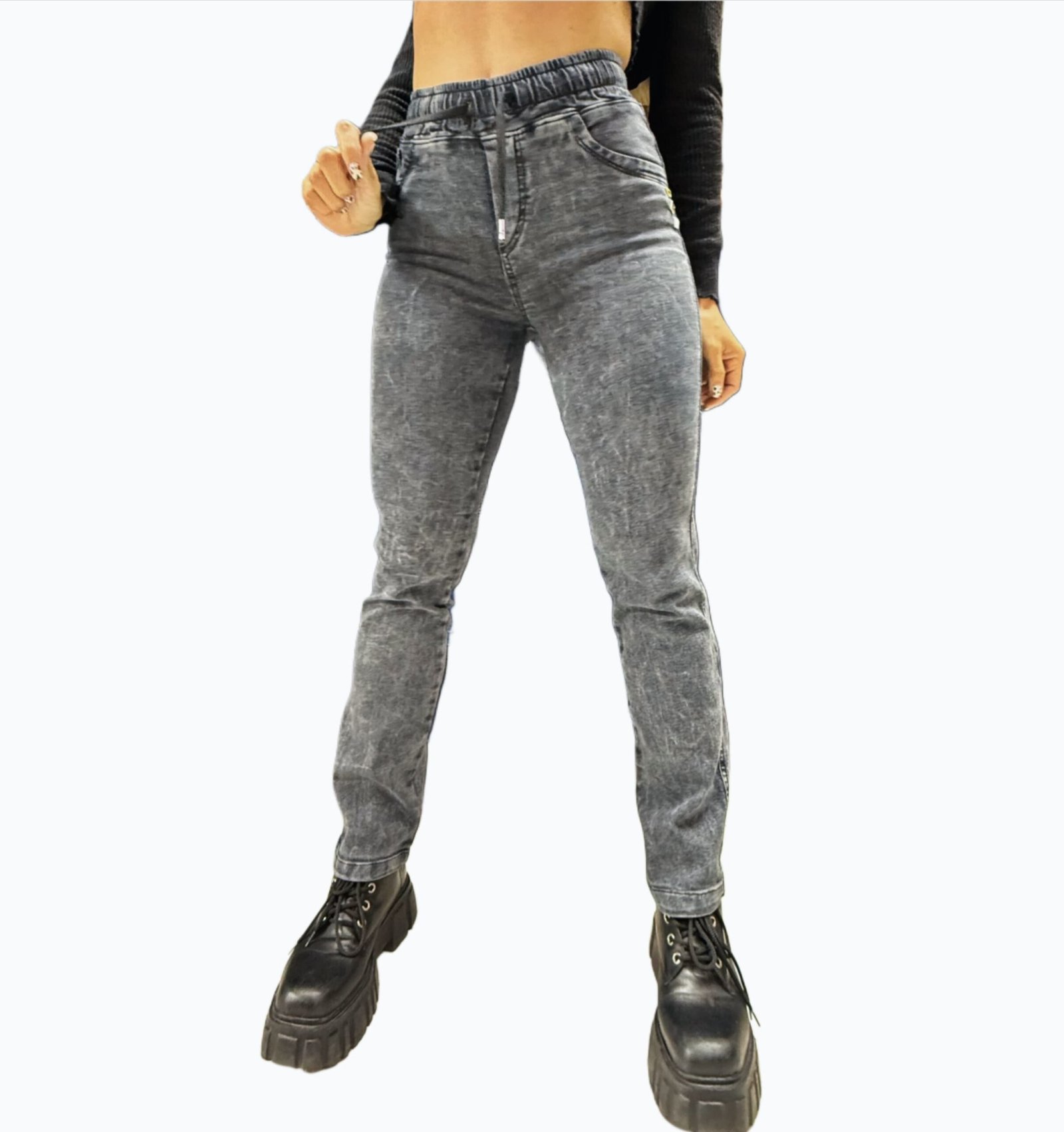 224GR | JEAN RECTO GRIS ELASTIZADO TIRON ALTO TALLES 46 AL 50 EXITO JEANS