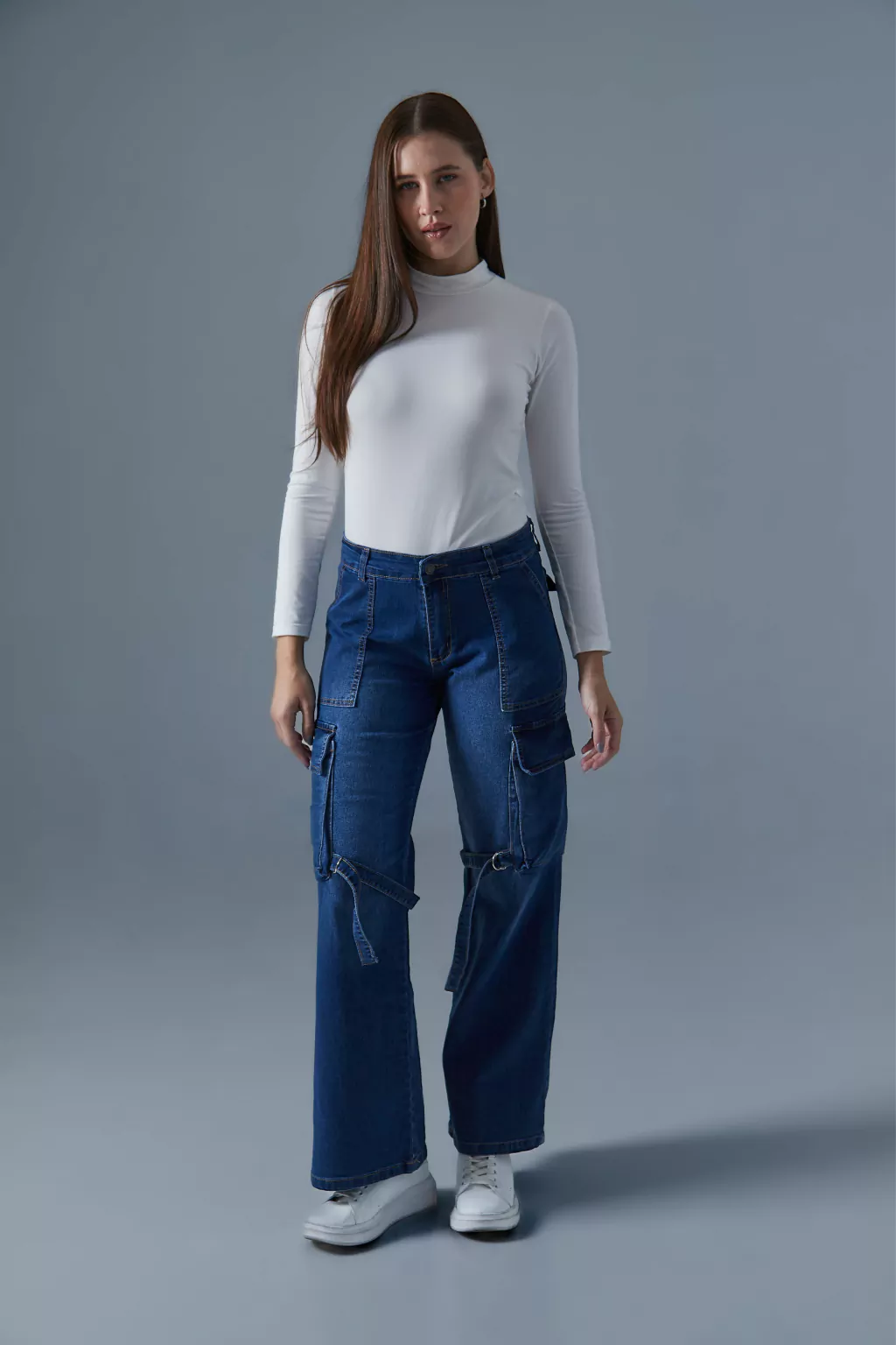 SIRAH WIDE LEG AZUL CARGO CON TIRA ELASTIZADO TALLES 36 AL 52 TORINE
