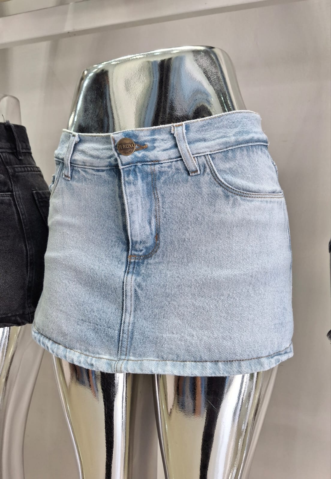 SKY | SKORT RIGIDO CELESTE TIRO BAJO TALLES 34 AL 46 H-REINA