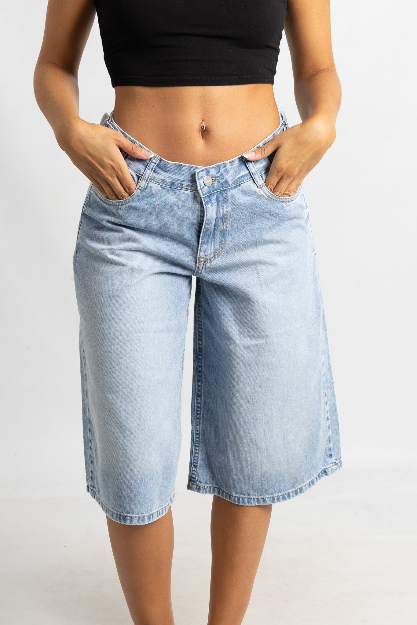 Sh-135 | Bermuda Baggy Nevado Con Hebilla talles 36-46 Andar jeans