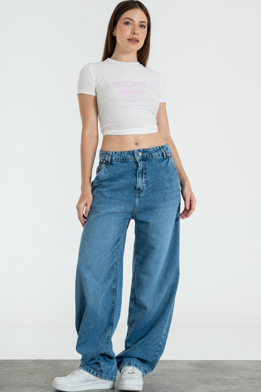 DRAKENA - BAGGY RIGIDO CELESTE OSCURO TIRO BAJO TALLES 34 AL 40 ISOSTASIA