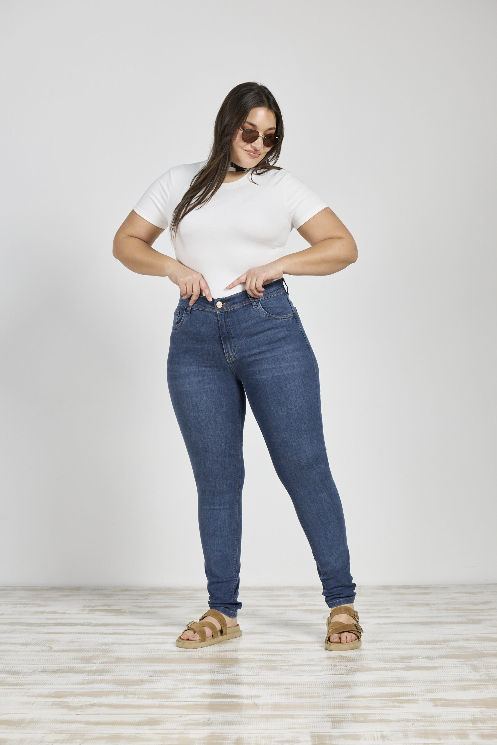 ART. 3002 | JEAN SKINNY STONE BOLSILLO PULIDO ELASTIZADO BIGOTES TIRO ALTO TALLES 56 AL 60 CENITHO JEANS