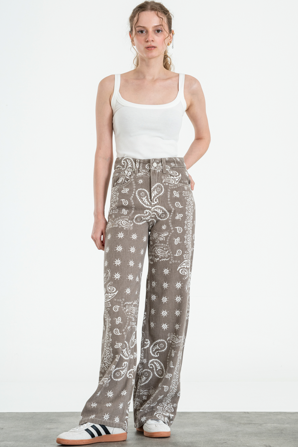 CHUCHEL WIDE LEG CON ESTAMPADO BULGARO DENIM VISON 34-42 ISOSTASIA