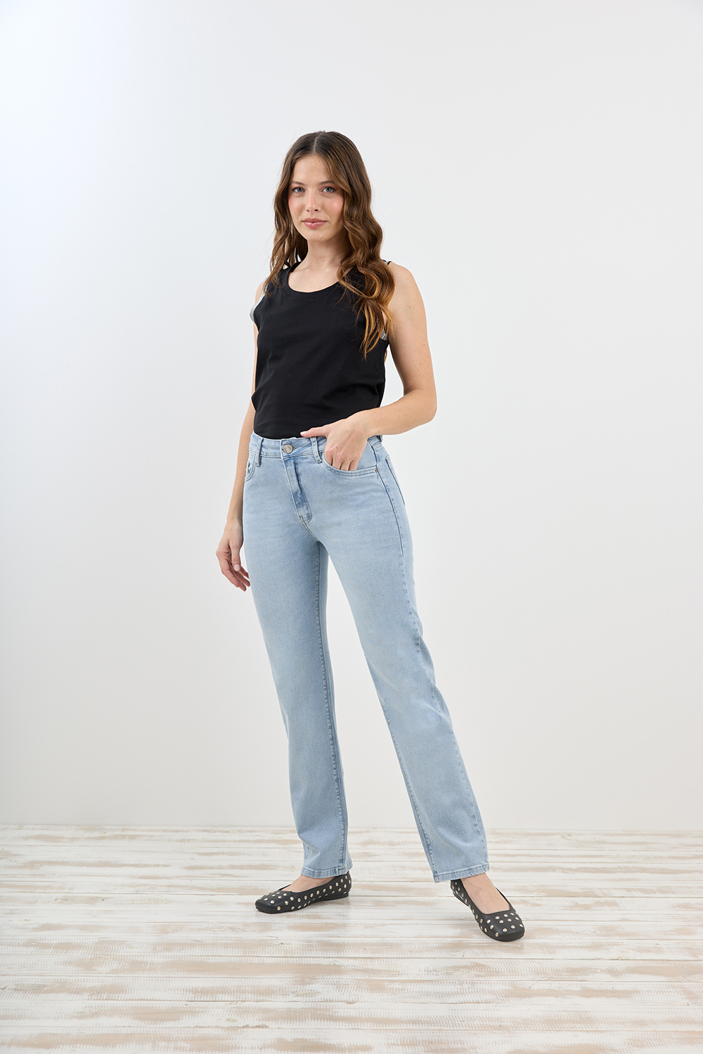 462 | RECTO CLÁSICO CELESTE ELASTIZADO TALLES 36 AL 46 CENITHO