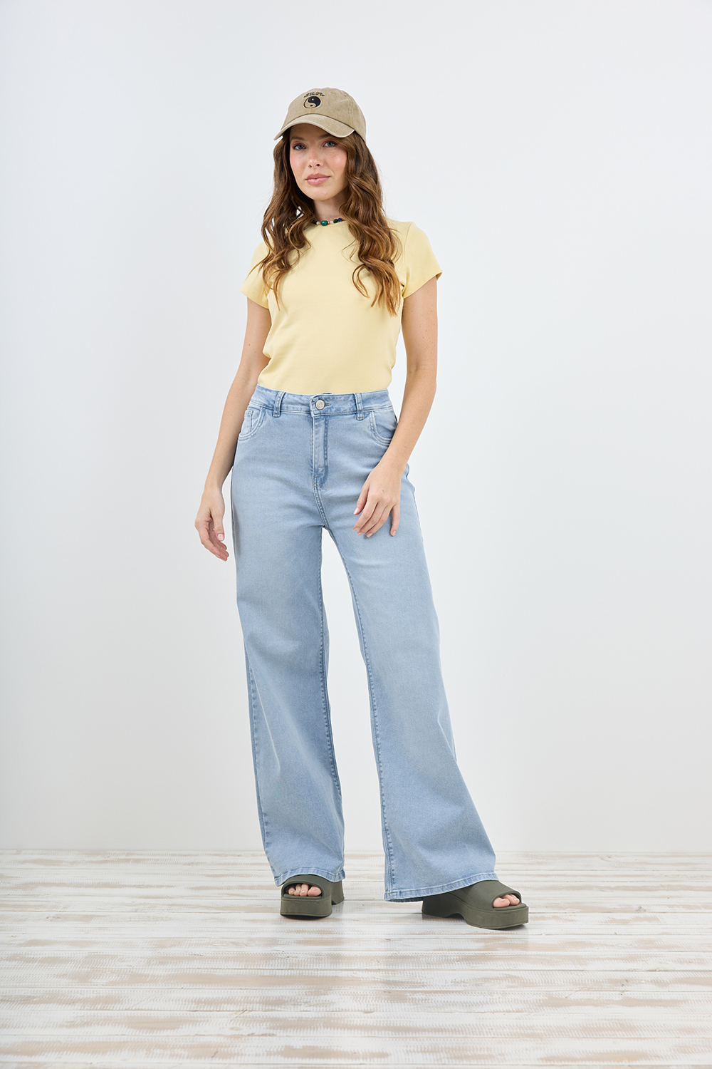 463 | WIDE LEG CELESTE ELASTIZADO TALLES 36 AL 46 CENITHO