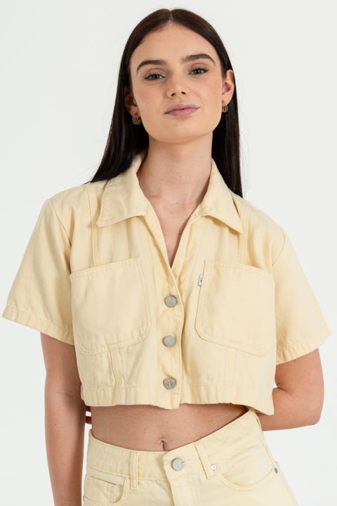 ALFAVI-CAMISA AMARILLA CROPPED RÍGIDA S-L ISOSTASIA