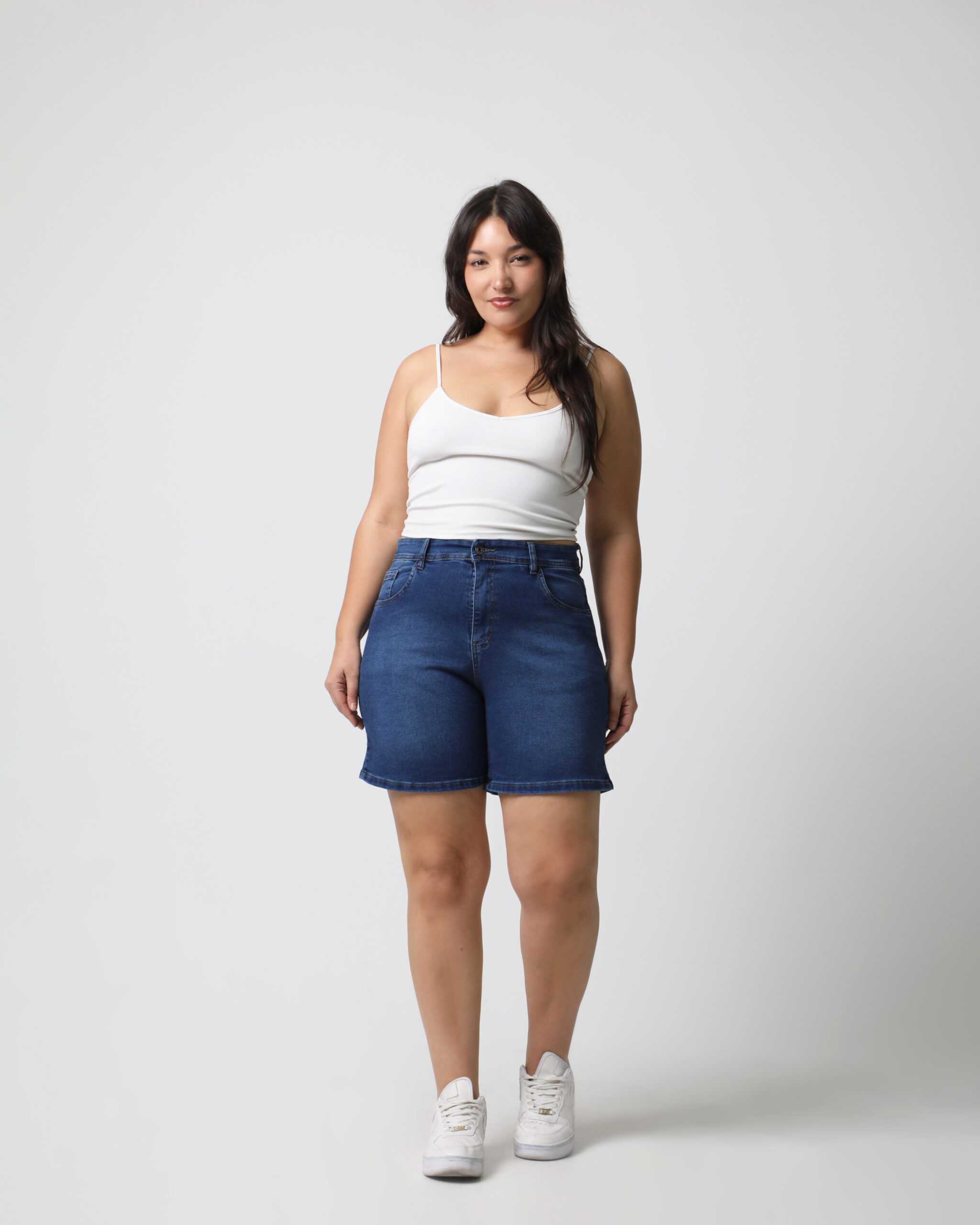 HAZEL-BERMUDA DE JEAN AZUL TIRO ALTO TALLES 36 AL 60 SONNE URBAN