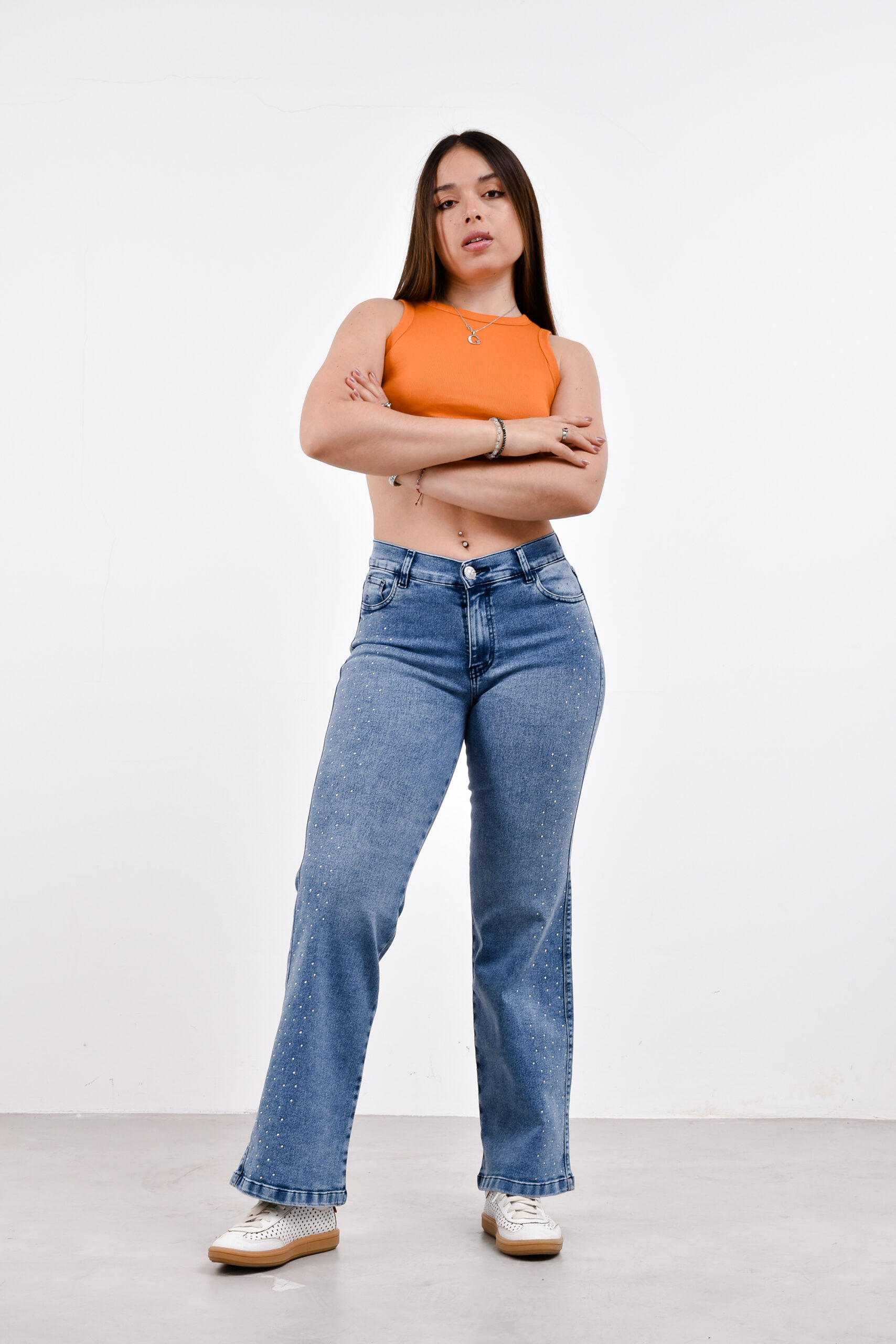 GEMINIS | WIDE LEG ELASTIZADO STRASS TIRO ALTO TALLES 38 AL 54 RUMAJU