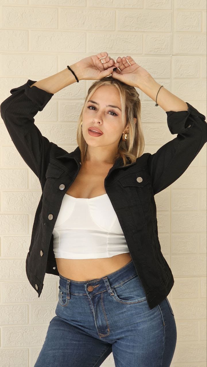 429 | Campera Negra de jean Rígido talles S-XXL Andar