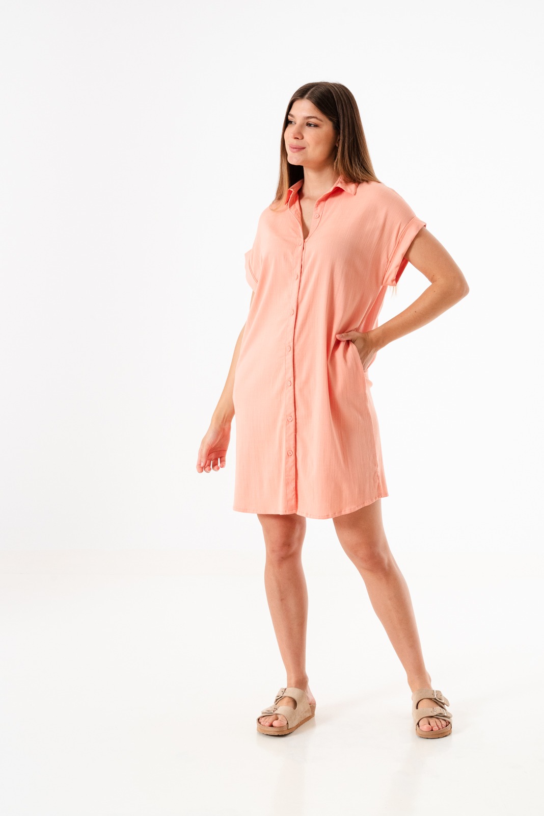 2557 | VESTIDO SIMIL LINO Y RAYON CON SPANDEX VARIOS COLORES TALLES DEL M AL XXL