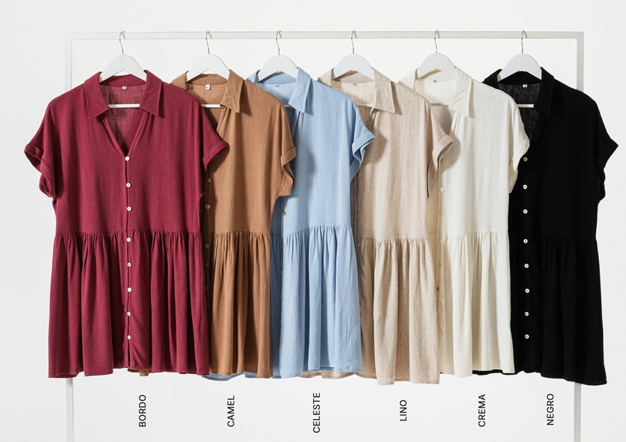 KY111 | VESTIDO LINEN DE VISCOSA VARIOS COLORES TALLES DEL M AL XXL
