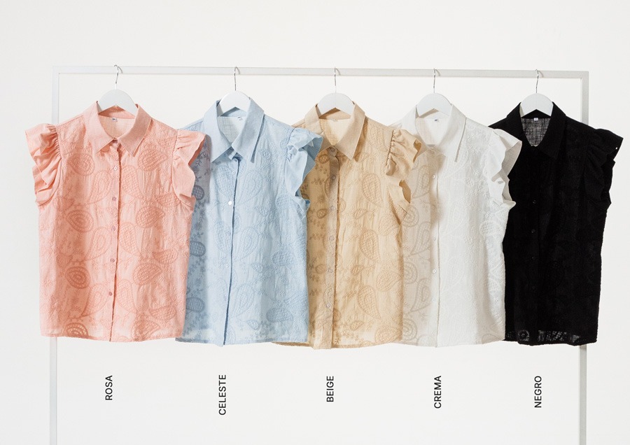 ART. KY088 | CAMISA COTTOM MANGA VOLADOS BORDADA VARIOS COLORES TALLES DEL M AL XXL
