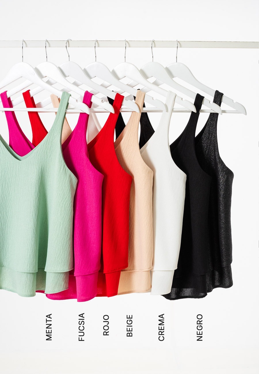 2608 | MUSCULOSA DOBLE CAPA DE CEY FOIL VARIOS COLORES TALLES DEL M AL XXL