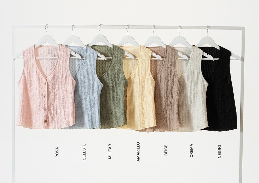 ART. 2885 | CHALECO PIAGET TEXTURADO SPANDEX TRAMADO VARIOS COLORES TALLES M AL XXL