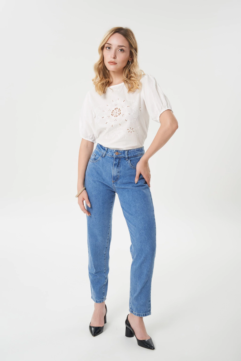 NINA-MOM RIGIDO CELESTE TIRO ALTO TALLES 36 AL 46 STRIVEN